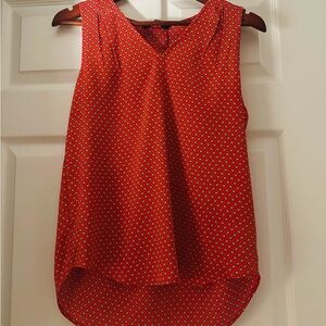 Banana Republic Red Geometric Sleeveless Blouse